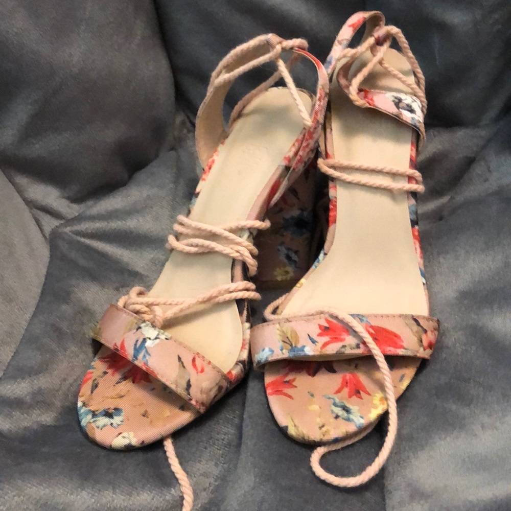Charlotte Russe pink floral high heels